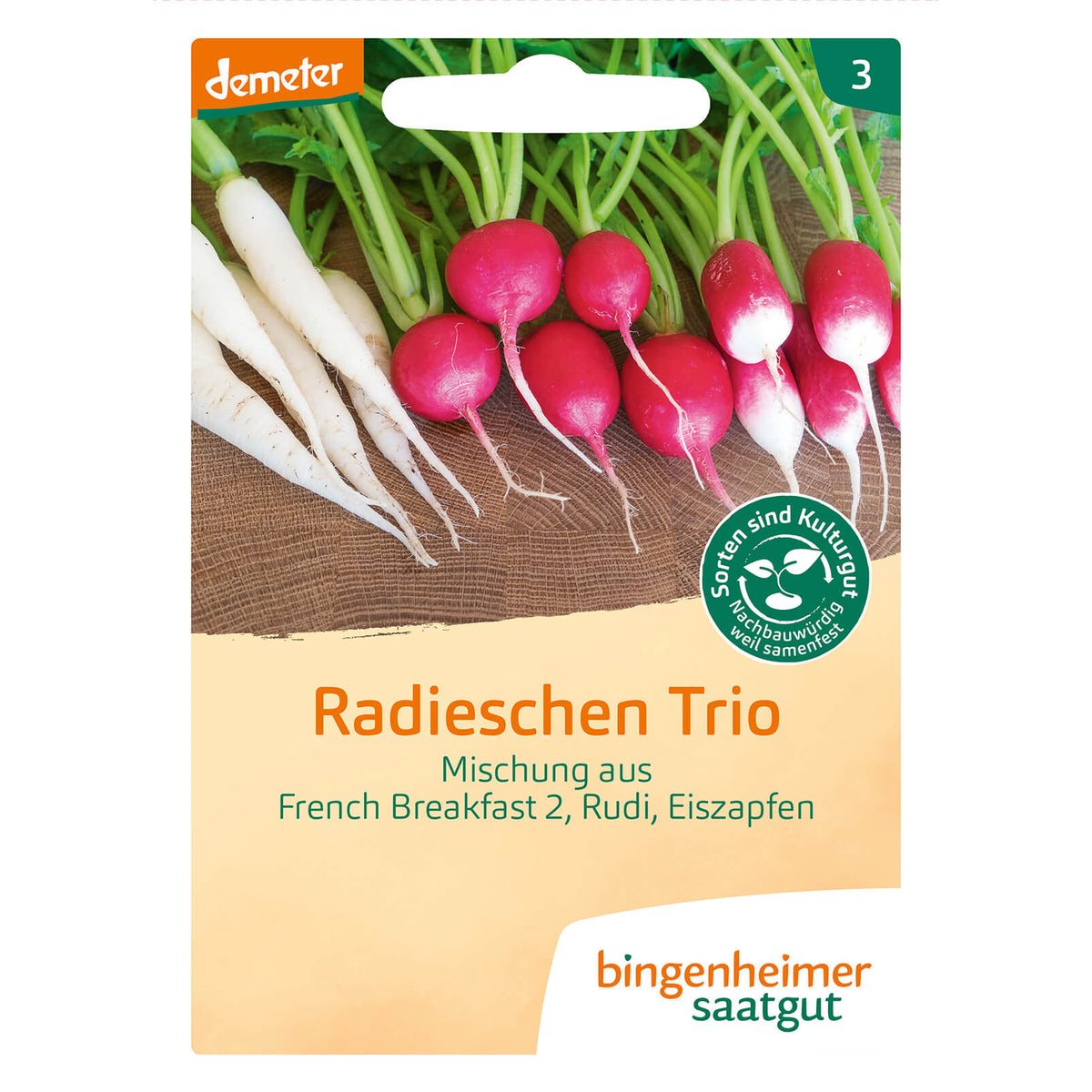 Radieschen Trio Bio-Gemüse-Samen