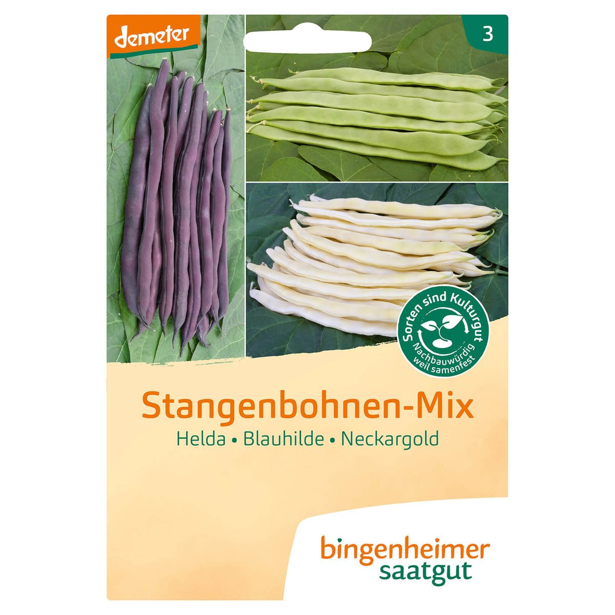 Stangenbohnen-Mix Bio-Gemüse-Saatgut